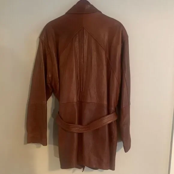 Mens Large Brown Soft leather coat - Picture 12 of 13